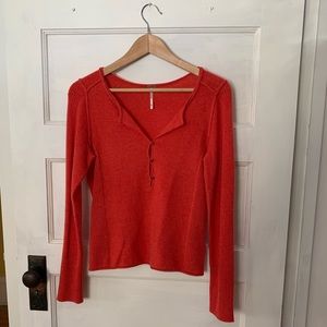 Free People Cashmere Button Sweater SZ Medium